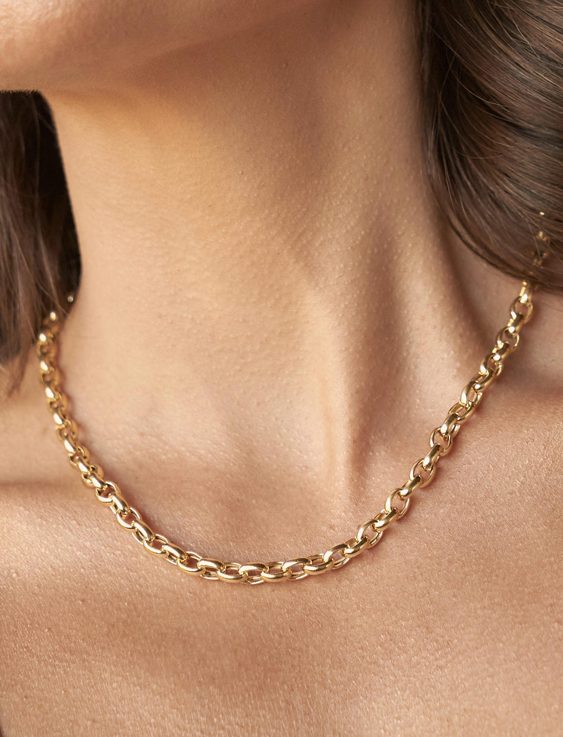 14K Gold Belcher Chain with Round Connector – Petra Jewelry